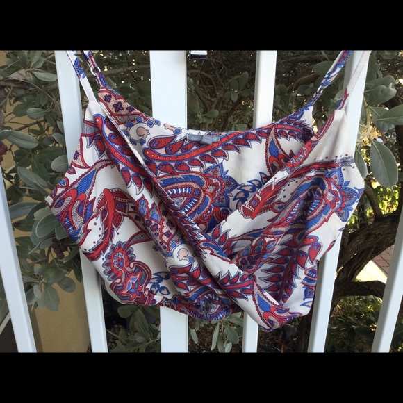 Multicolored Paisley Crop Top - Picture 4 of 4